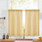 Vangao Nautische Scheibengardinen Küche Gestreifte Leinenoptik Gardinen,Kurzer Vorhang Modern Boho Küchenvorhang,Lichtfilterung Fenstergardinen für Wohnzimmer Badezimmer 65Bx90H(cm) 2er Set Gelb