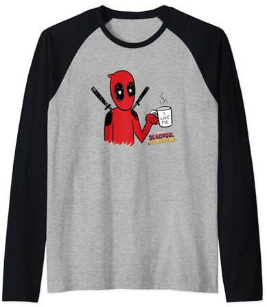 Marvel Deadpool & Wolverine I Like Me Coffee Mug Sketch Raglan Baseball Tee