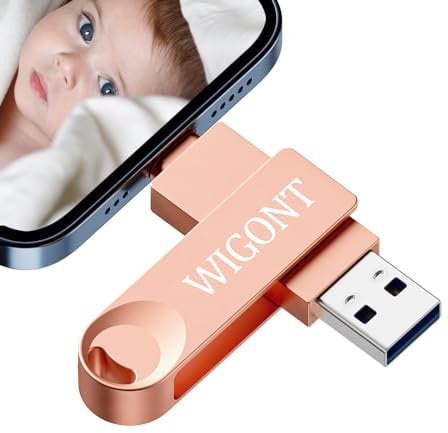 WIGONT 128 GB Chiavetta USB per lphone per Salvare più Foto e Video, lphone Pendrive interamente in Metallo in Regalo. i phone Pendrive Compatibile 1OS Port, TYPE-C Port, Porta USB.