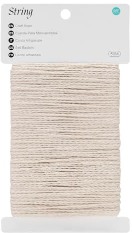KINGLAKE Spago in cotone bianco da 50 m, 2 mm, per macellai, panettieri, per cucina, cucina, carne, prodotti da forno, artigianato artistico, confezioni regalo, giardinaggio