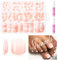 MELLIEX 120pcs False Toenail Set, 12 Sizes Full Cover Gradient Fake Toe Nails, Acrylic Toenails Tips with Box for Women Girls Nail Salon and Nail Art DIY