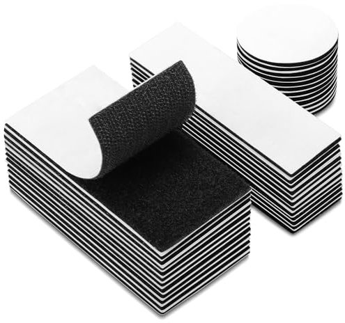 36 Stück Klettband Selbstklebend Extra Stark, 3 Stil Klettverschluss Selbstklebend Doppelseitig, Selbstklebendes Klettband Wiederverwendbar,3x10 cm, 5x5cm,5x10cm (Schwarz)