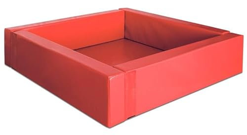 Ventadecolchones - Piscina de cubos de espuma 200 x 200 cm - Loneta PVC Rojo - Sin Bloques