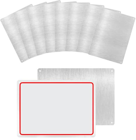 Aspire Blanko-Aluminium-Metallschilder, Außensicherheitsschilder, Adt Sicherheitsschilder, Warnschilder-Set für Heimwerker, 25,4 x 17,8 cm, 100 Stück