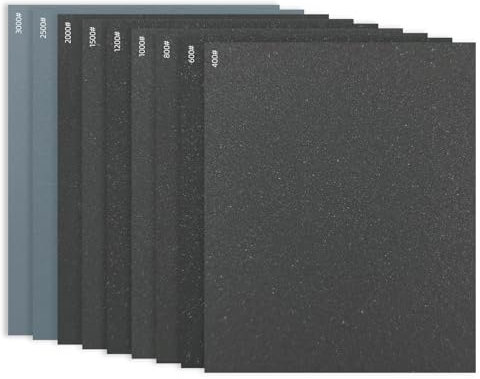 Schleifpapier Set 27 Stück Nass und Trocken Sandpapier 9 * 11 Zoll,Körnung 400 600 800 1000 1200 1500 2000 2500 3000 Nass und Trocken für Auto Metall Holz Lack Wände Glas Schleifen Finishing 