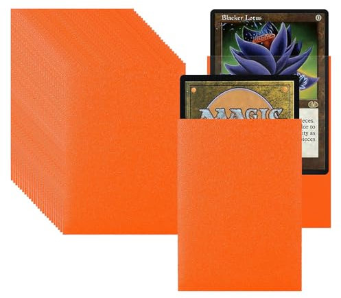 Standard Soft Sleeves, 66 x 91mm Clear Frosted Trading Card Sleeves for Magic, MTG, Sports Cards, Game Cards (100 Orange)