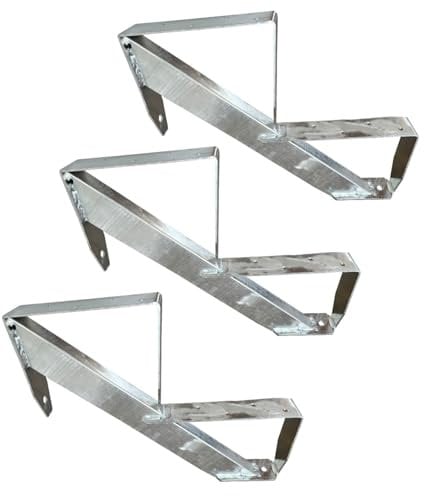 3x Treppenholme Holz-Treppe Treppenwange Treppenrahmen 2 Stufen Höhe 34cm Verzinkt