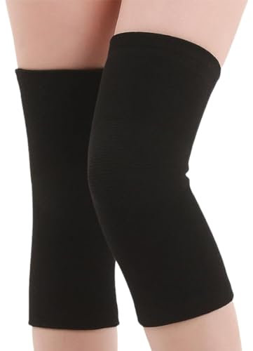QIBZI Rodilleras Rodilleras ortopédicas elásticas negras para sujetar las rodillas y aliviar dolores articulares y esguinces (talla M)