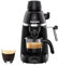 SOWTECH Machine à expresso de 3,5 bar avec mousseur à lait, cafetière portable de 1 à 4 tasses pour café au lait, cappuccino, 800 W, noir