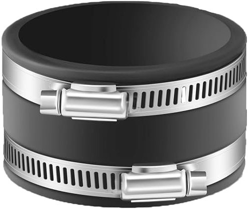 ANFUXT Ø 100 mm Manchon Caoutchouc Tuyau, Raccord Flexible en Caoutchouc avec Deux Colliers en acier Inoxydable, Manchon Flexible de Réduction du Bruit pour Ventilateur Tubulaire, Tuyau Rigide