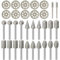 Yuiturt 32Pcs for Dremel Cutting Discs Metal & Dremel Sanding Bits Set, 22mm Diamond Cutting Wheel with 2 3mm Mandrels,20 3mm Shank Drill Bits Set for Grinding,Stone Glass Ceramics Carving,Polishing
