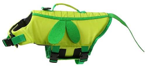 FANSU Hundeschwimmweste, Hunde Schwimmweste mit Rettungsgriff-Rettungsweste für Hunde -Verstellbare Größe zum Schwimmen, Surfen, Bootfahren (M,Green Dragonfly)