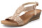 JOMIX Sandales Femme avec Boucle Sandales Femmes Compensé été Réglable Confortables pour Piscine Douche Mer et Plage(Rose Or,40)