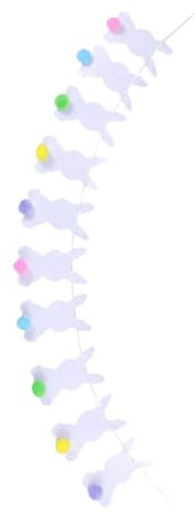 Amosfun -Latte-Art Dekoration Plüsch Hase frühlingsdeko im freien easter decoration Osterdeko für Schlafzimmer Osterflagge buntes Banner- Osterbanner Filzstoff Weiß