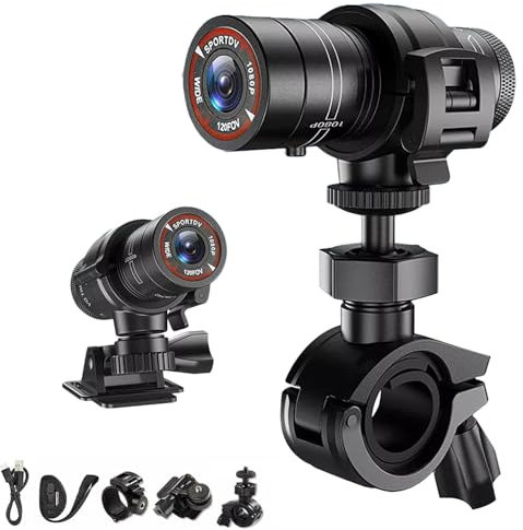 bayehngs 1080P Helmet Camera, Mini Action Camera Bike Motorcycle Helmet Video Camera, 120° Wide Angle Sports DV Camcorder Video Recorder for Cars, Bicycle, Motorbike & Sports Helmet