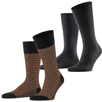 ESPRIT Herren Houndstooth 2-Pack Socken Baumwolle atmungsaktiv