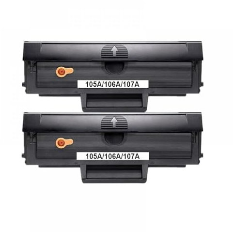 RJXDUPHT Kompatible Tonerkartusche W1105A W1106A W1107A 105A 106A 107A Kompatibel Mit H-P Laserdrucker 107a 107w MFP 135w MFP 135a MFP 137fnw, Kein Chip(2 PCS)