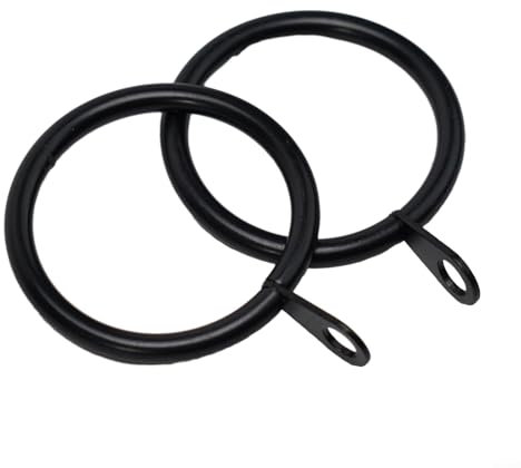 Juego de ganchos y anillos de metal para cortinas, complemento perfecto para cualquier decoración del hogar (negro, 12 piezas)