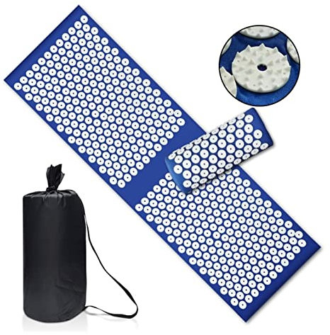 SHUAICJ Massagekissen Akupressur Yoga Pad Neck Massage Kissen Fußmassagegerät Massagekissen(Update Mat-Blue)