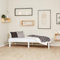 Homestyle4u Massivholzbett 90x200 Palettenbett mit Matratze Lattenrost Bett Bettgestell Einzelbett Holzbett Kiefer Weiß