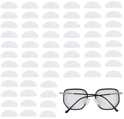 30 paia di pastiglie nasali in silicone, cuscinetti nasali adesivi morbidi per occhiali pad trasparenti anti-scivolo accessori per occhiali da vista sole e montatura in plastica