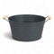 LIVLIG - Baignoire en zinc - Diamètre : 40 cm - Polyvalente - 30 l - Décoration de jardin et fête de jardin - Anthracite
