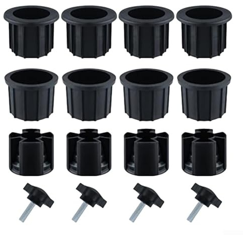 Sumsoctober Sonnenschirm-Stabilitäts-Zubehör-Set mit Lochabdeckungen, Schrauben und Hülse für 38 mm / 48 mm Stangen – windabweisende Schirmständer-Teile (16-teilig)