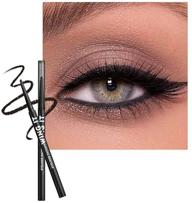 Matt Eyeliner Wasserfest Schwarz, Langanhaltender Wischfester Eyelinerstift | Black Wischfester Kajalstift mit Slanted Angled Tip, Seidig-cremiger Textur, Schnelltrocknend Hochpigmentierter Augen Makeup