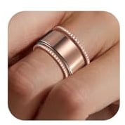 SIXDUTON 3 Stück Ringe Damen, 14 Karat Vergoldete Ringe Set Stapelbare Daumenringe Fingerring Stapelringe Verlobungsring Set Schmuck Geschenke für Muttertag Mutter Frauen