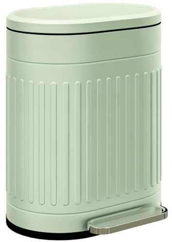 HOMCOM Mülleimer 20L mit Deckel und Fußpedal Grün 36,5 x 31,2 x 45 cm | Mit Deckel und Fußpedal, Müllbehälter mit Herausnehmbarem Inneneimer, Soft-Close-Funktion, für Wohnzimmer, Büro