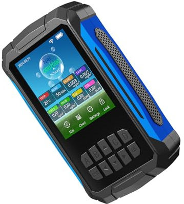 Cocoarm Luftqualitätsmonitor mit Erkennung Negativer Ionen, Luftfeuchtigkeits- und Temperaturmessung für den Heim- und Bürogebrauch (BLACK)