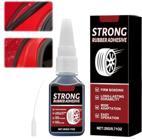 Rubber Glue,Super Glue Gel All Purpose,20g Strong Rubber Cement Adhesive for Tire,Shoe Sole Repair,Car Door Seal & DIY Crafts,Waterproof Flexible Black Bonding Glues