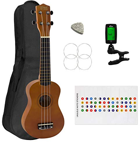 Mad About SU8-TU-NT Soprano Ukulele for Beginners in Natural with FREE Uke Bag & Tuner | Includes FREE Uke Bag & Tuner