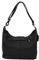 AMBRA Moda Damen Leder Handtasche Schultertasche Umhängetasche Hobo bag GL005 (Schwarz Black)
