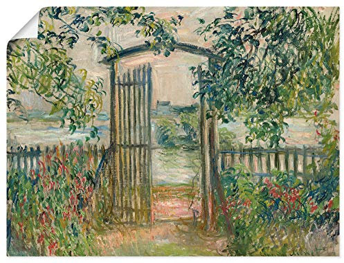 ARTland Wanddeko Poster & Kunstdrucke Wandposter 40x30 cm Garten Zaun Pflanzen Bäume Blumen Das Gartentor in Vetheuil 1881 Impressionismus Claude Monet T6KO