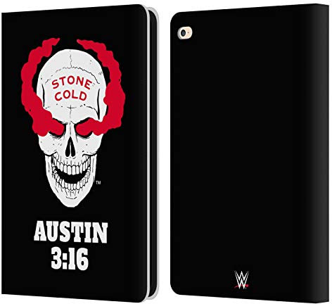 Head Case Designs Offizielle WWE Stone Cold White Skull Superstars 5 Leder-Wallet-Hülle Kompatibel mit Apple iPad Air 2 (2014)