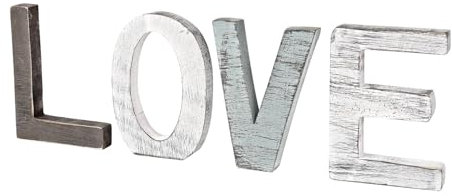 Flexzion Wooden Love Sign Block Letters for Wall Decor - Rustic Standing Love Cut Outs Wooden Word Signs Letter Decorations for Walls, Bookshelf, Kitchen, Bathroom, Wedding, and More
