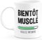 quotedazur - Mug Humour Bientôt Musclé Veuillez Patienter - Tasse Cadeau Humour Adolescent Musculation - Blanc/Céramique