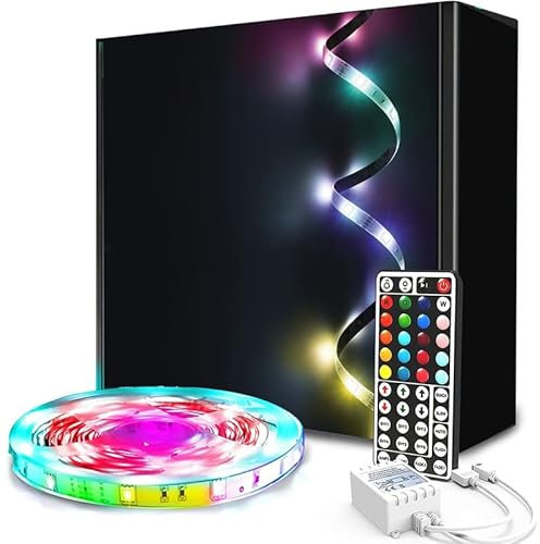 phopollo Led Strip Light, 5m Led Light with 44 Keys Remote, Flexible 24V 5050 RGB Colour Changing Strip Light for Bedroom,Party [Energy Class A++]