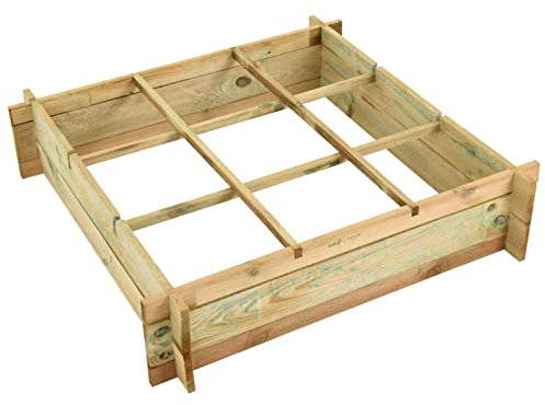 Tidyard Potager de Jardin Potager en Bois Teinté pour Jardin, Terrasse, Balcon 90 x 90 x 20 cm