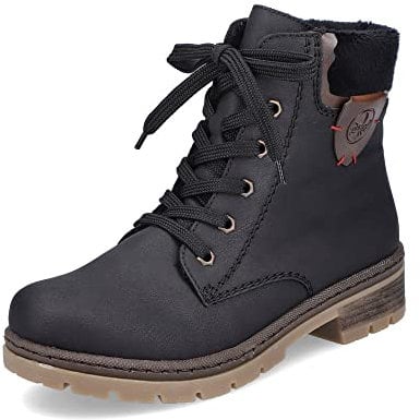 Rieker Damen Schnürstiefeletten Y7418, Frauen Stiefeletten,Chukka Boots,schnürboots,Boots,Stiefel,Bootee,Booties,schwarz (00),40 EU / 6.5 UK