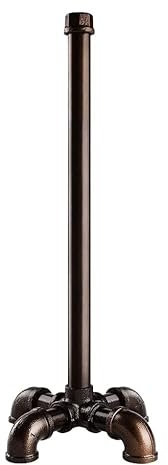 TLBTEK Support de papier toilette au sol en fer noir, style rustique industriel vintage, pour salle de bain, chambre à coucher, cuisine (marron)