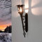 Licht-Erlebnisse XXL Außenwandleuchte Metall Regenglas in Schwarz-Kupfer IP44 Garten Eingang H:90 cm E27 Vintage Fackel Außenlampe Wand Outdoor CASTLE