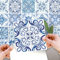 WALPLUS 48 Stück 15x15cm Blau Türkisch Mediterran Wandfliesen Aufkleber Schälen und Kleben Backsplash Abziehbilder Startseite Dekore Aufkantung für Küche Badezimmer Kacheln Farbe auf Wand Wohnen