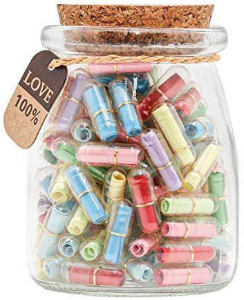 KBFUSHI Capsule Letters Message in a Bottle - Cute Things Gifts for Boyfriend/Girlfriend - Love Letter for Anniversary, Birthday,Valentines Day, Mother's Day Gift (Mixed Color 130pcs)
