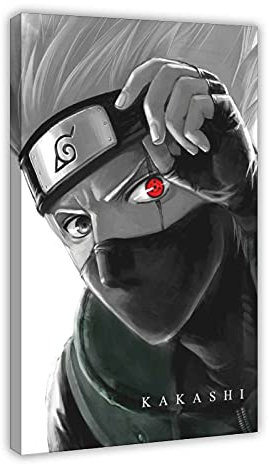 Anime Naruto Hatake Kakashi Leinwand-Poster, Wandkunst, Dekordruck, Gemälde für Wohnzimmer, Schlafzimmer, Dekoration, 30 x 45 cm, Rahmen: