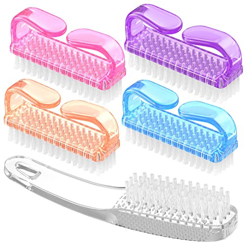 Larbois Nail Brush - Cleaning Brush for Fingernails and Toenails, Handle Grip (5 Pack)