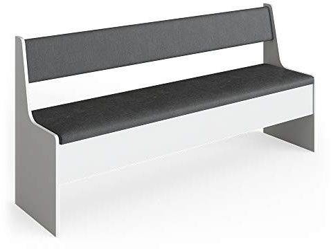 Vicco Dining room corner bench Roman, White/Anthracite, 166 x 42 cm