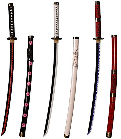 Sword Valley Roronoa Zoro Espada de Madera 104 cm, Anime Cosplay Sword --- Juego de 3 Piezas (Kitetsu / Shisui / Wado Ichimonji)