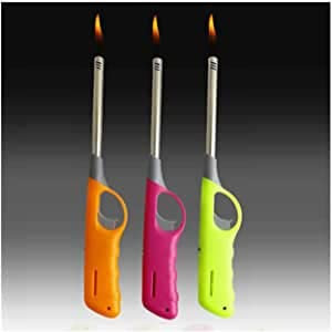 Aspect Refillable 3 xBBQ LIGHTERS Assorted Colour BBQ Gas Lighter | Use for Kitchen, Barbecue, Candles, Camping, Cooking, BBQs, Fireworks